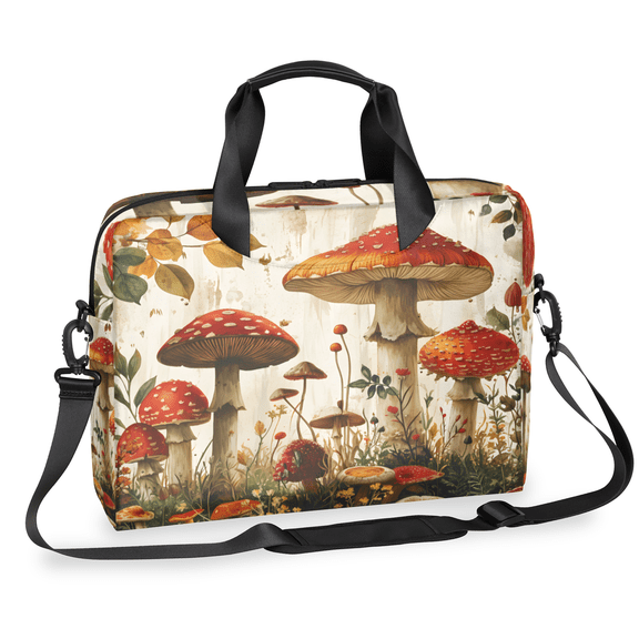 Herdesigns Mushroom Laptop Bag for Women Men, Computer Case Briefcase Messenger Bags, 15-15.6 inch Laptop Sleeve Shoulder Bag