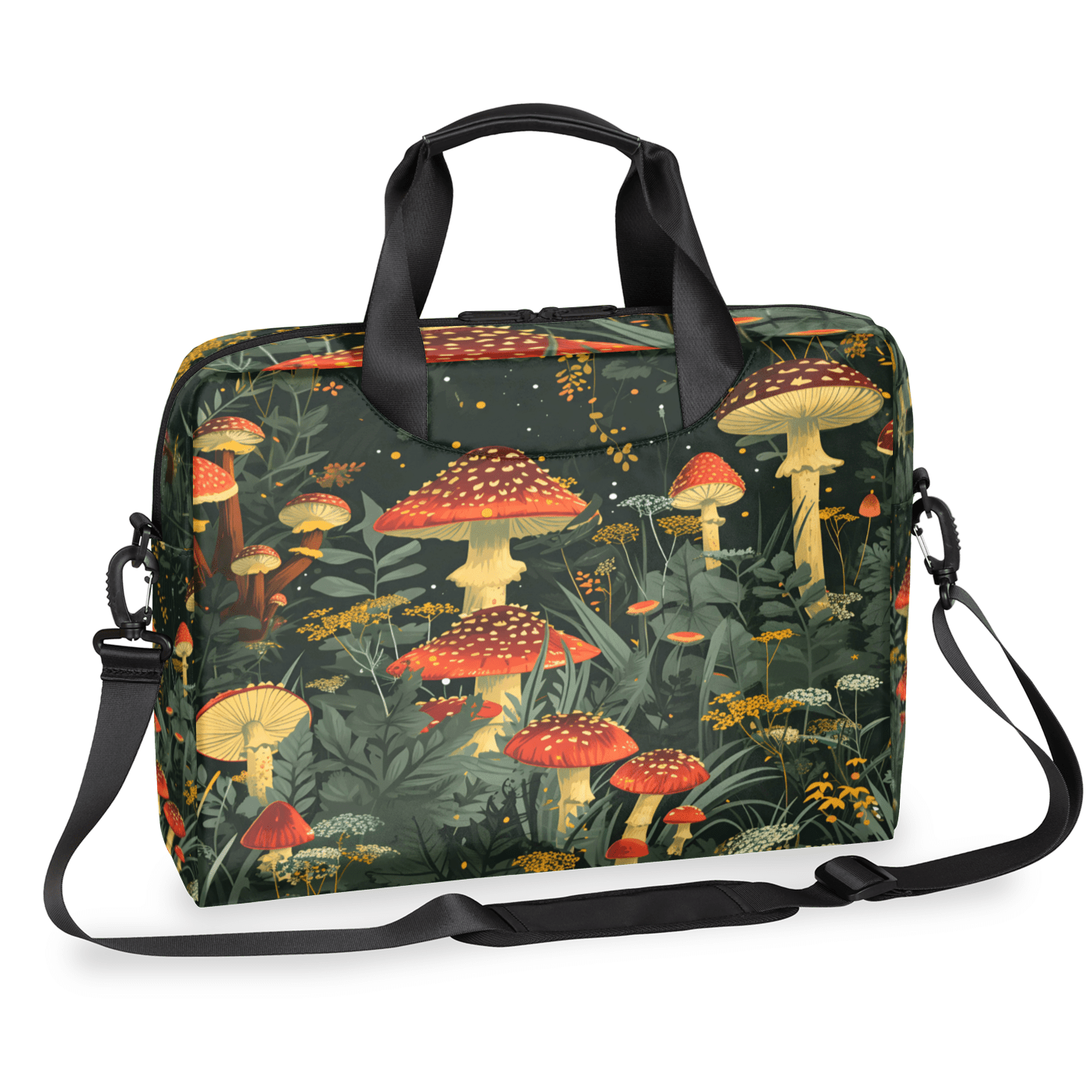 Herdesigns Mushroom Laptop Bag for Women Men, Computer Case Briefcase Messenger Bags, 15-15.6 inch Laptop Sleeve Shoulder Bag