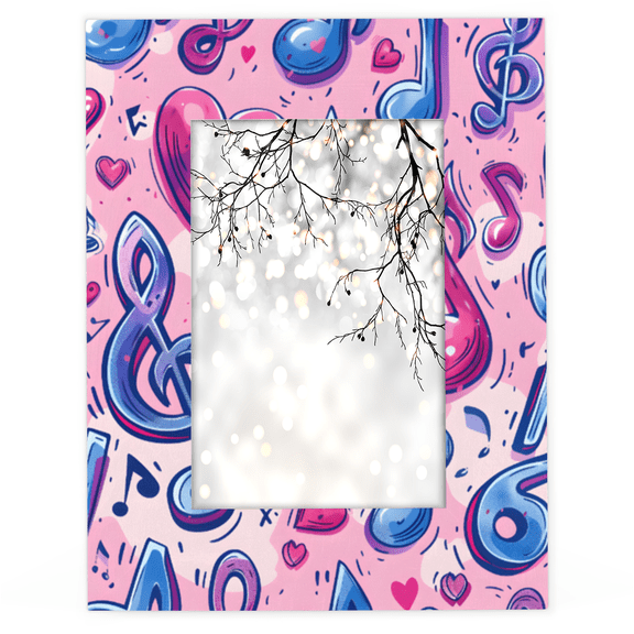 Herdesigns Musical Notes 5x7 Picture Frame, Wood Photo Frame for Living Room Bedroom, Vertical & Horizontal Display