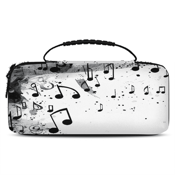 Herdesigns Musical Notes Carrying Case for Nintendo Switch OLED Model 2021 & Switch 2017 with 20 Game Card Slots, Portable Travel Carry Case for Accessories and Console