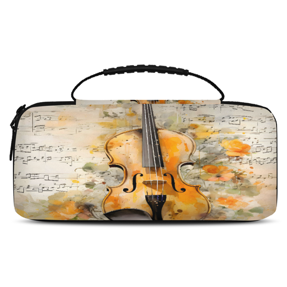 Herdesigns Musical Violin Carrying Case for Nintendo Switch OLED Model 2021 & Switch 2017 with 20 Game Card Slots, Portable Travel Carry Case for Accessories and Console
