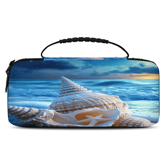 Herdesigns Nautical Coastal Carry Case Compatible with Nintendo Switch OLED 2021/Switch 2017, Starfish Protective Travel Switch Carrying Case with 20 Game Card Slots for Switch Console & Accessories