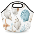 thumbnail image 1 of Herdesigns Nautical Coastal Insulated Lunch Bag Neoprene Lunch Box for Women Men Soft Cooler Bag Starfish Seashell Coral Washable Lunch Tote for Work Outdoor Picnic, 1 of 7