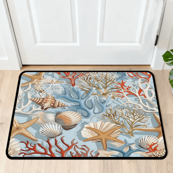 Library Entrance Rug Herdesigns Nautical Coastal Outdoor Doormat, Non-Slip Welcome Door Mat ...