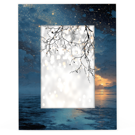 Herdesigns Nautical Sailboat 4x6 Picture Frame Galaxy Star Wood Photo Frame Table Display or Wall Hanging Decoration for Vertical or Horizontal Display