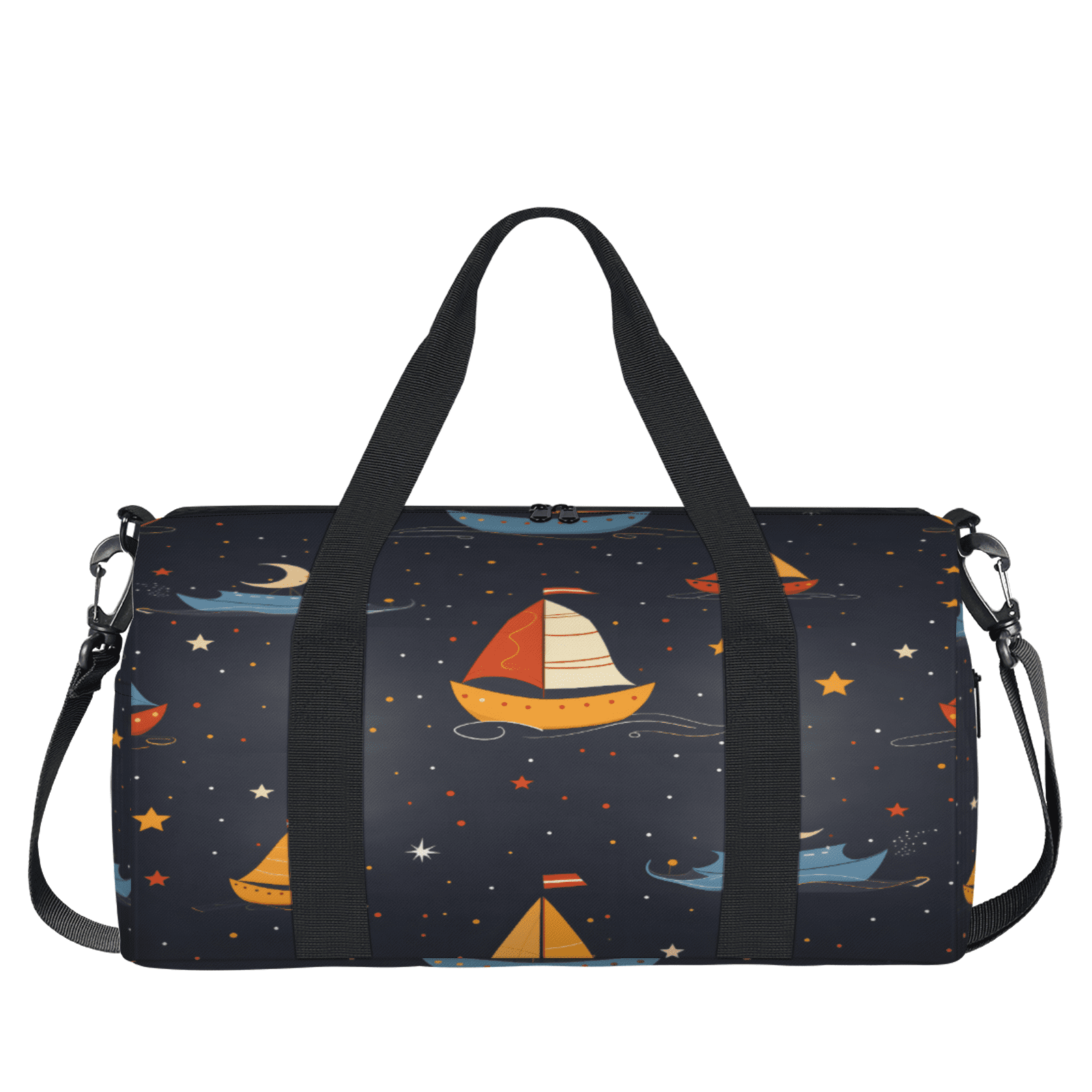 Herdesigns Nautical Sailboat Gym Bag for Women, Duffle Bag for Travel Sport, Starry Sky Lightweight Waterproof Carry on Weekender Dance Yoga Workout Bags