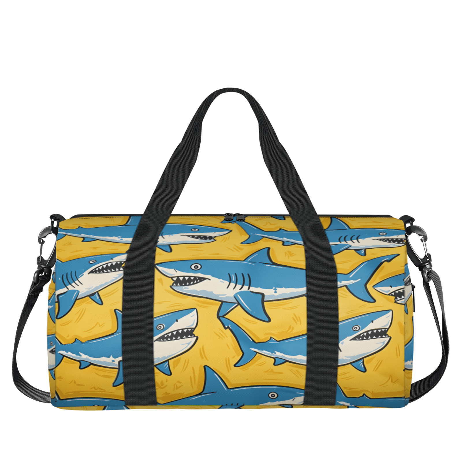 Herdesigns Nautical Shark Gym Bag for Women, Duffle Bag for Travel Sport, Sea Animal Lightweight Waterproof Carry on Weekender Dance Yoga Workout Bags