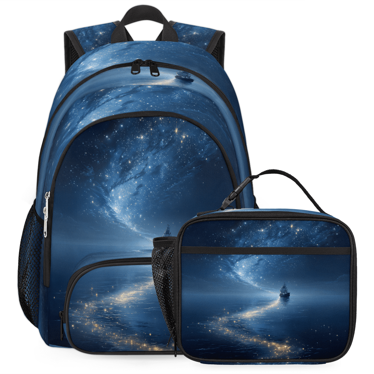 Herdesigns Nautical Ship Backpack with Lunch Box Galaxy Star ...