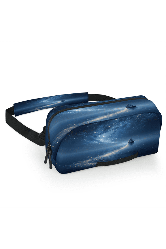 Nautical Ship Carrying Case Bag for Gaming Console, Waterproof Travel Crossbody Sling Bag Compatible with Nintendo Switch 2, Adjustable Shoulder Strap Chest Bag, Galaxy Star