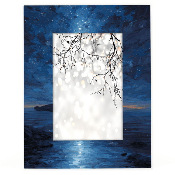 Herdesigns Ocean Beach 4x6 Picture Frame Nautical Sailboat Wood Photo Frame Table Display or Wall Hanging Decoration for Vertical or Horizontal Display