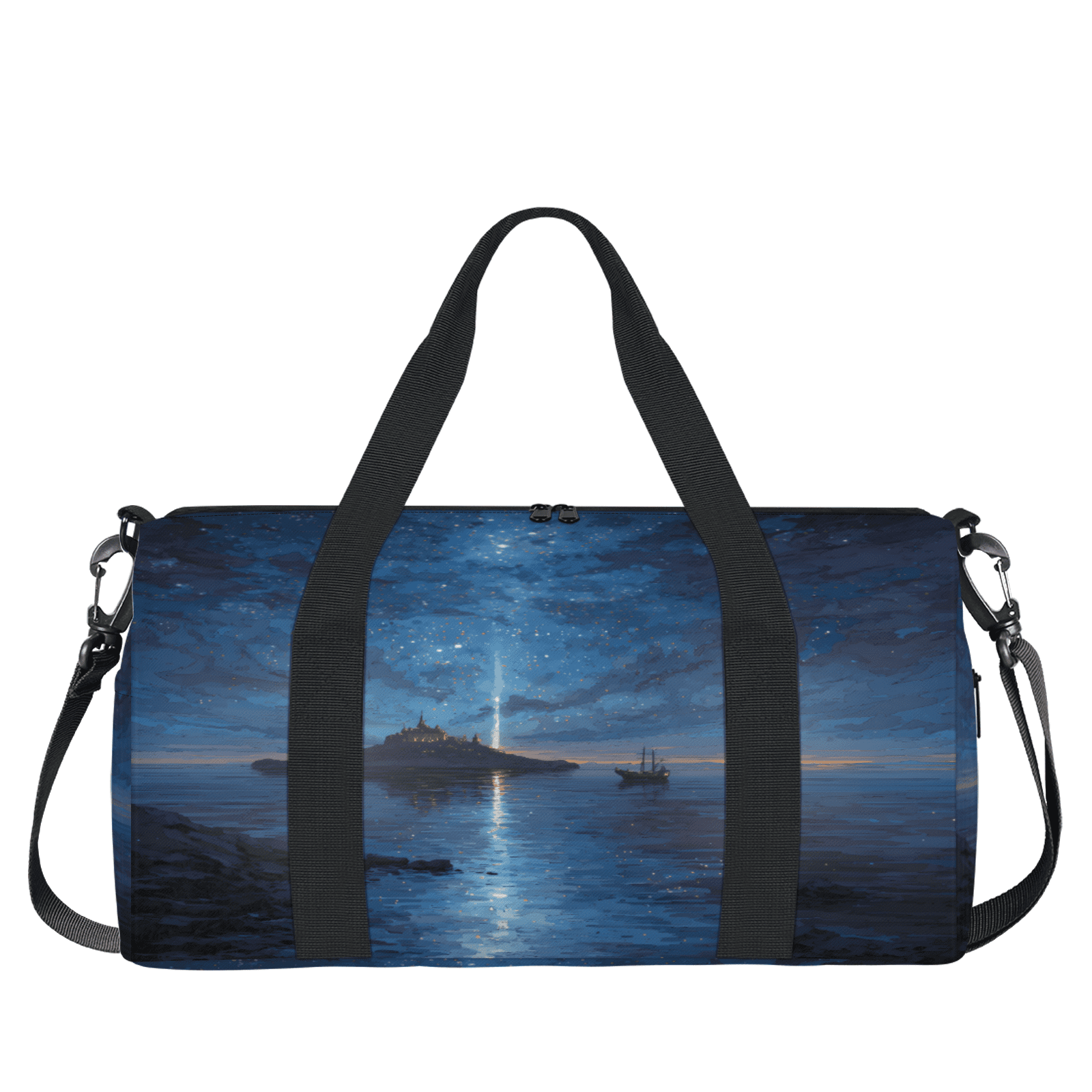Herdesigns Ocean Beach Gym Bag for Women, Duffle Bag for Travel Sport, Nautical Sailboat Lightweight Waterproof Carry on Weekender Dance Yoga Workout Bags
