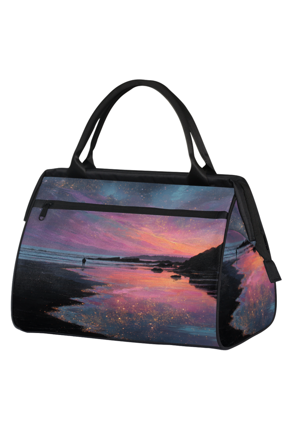Ocean Beach Travel Duffle Bag for Women Men, Waterproof Weekender Carry On Bag, Sport Gym Overnight Tote Hospital Personal Item Bag Galaxy Star