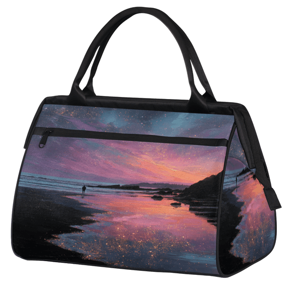 Herdesigns Ocean Beach Travel Duffle Bag for Women Men, Waterproof Weekender Carry On Bag, Sport Gym Overnight Tote Hospital Personal Item Bag Galaxy Star