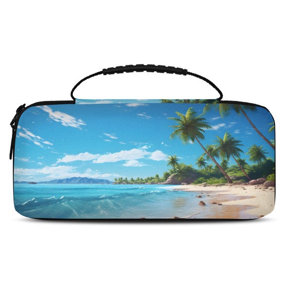 Herdesigns Ocean Carry Case Compatible with Nintendo Switch 2, with 20 Game Card Slots, Beach Island Portable Travel Carrying Case Pouch for Accessories & Games