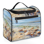 Herdesigns Ocean Coastal Seashell Beach Theme Toiletry Bag for Women, Travel Makeup Bag, Waterproof Hanging Cosmetic Organizer for Toiletries & Makeup Essentials