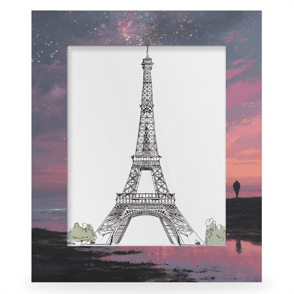 Herdesigns Ocean Sea 8x10 Picture Frame, Galaxy Star Wood Photo Frame for Wall & Tabletop, Vertical & Horizontal Display Home Decor