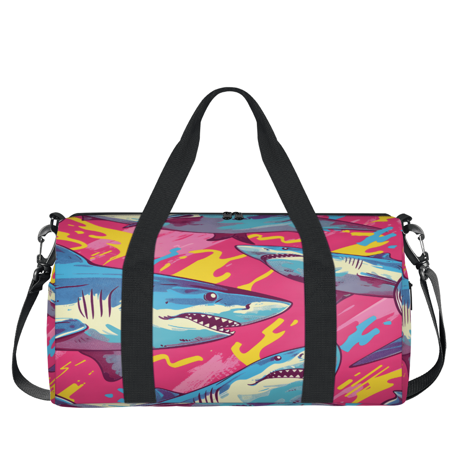 Herdesigns Ocean Sharks Gym Bag for Women, Duffle Bag for Travel Sport, Ocean Animal Lightweight Waterproof Carry on Weekender Dance Yoga Workout Bags