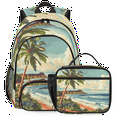 thumbnail image 1 of Herdesigns Ocean Themed Backpack with Lunch Box Beach Theme Lightweight Large Travel Work Laptop Backpacks Set Casual Daypacks, 1 of 8