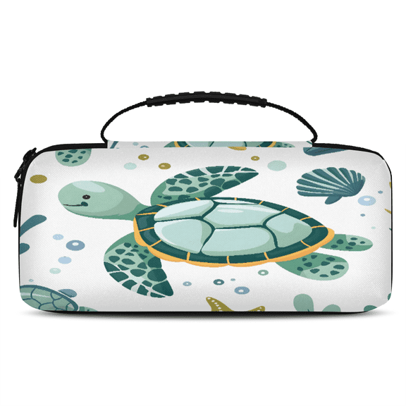 Herdesigns Ocean Turtles Carrying Case for Nintendo Switch OLED Model 2021 & Switch 2017 with 20 Game Card Slots, Portable Travel Carry Case for Accessories and Console