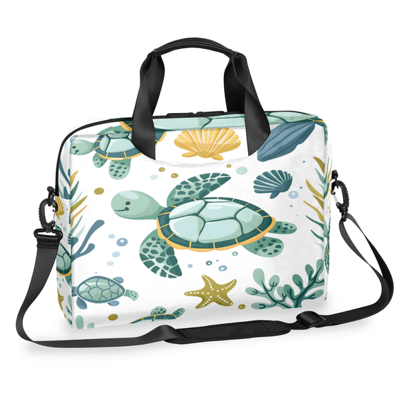 Herdesigns Ocean Turtles Laptop Bag for Women Men, Computer Case Briefcase Messenger Bags, 15-15.6 inch Laptop Sleeve Shoulder Bag