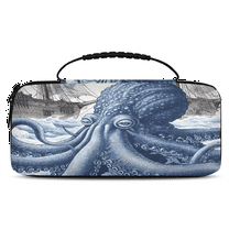 Herdesigns Octopus Ocean Themed Carrying Case for Nintendo Switch OLED Model 2021 & Switch 2017 with 20 Game Card Slots, Portable Travel Carry Case for Accessories and Console