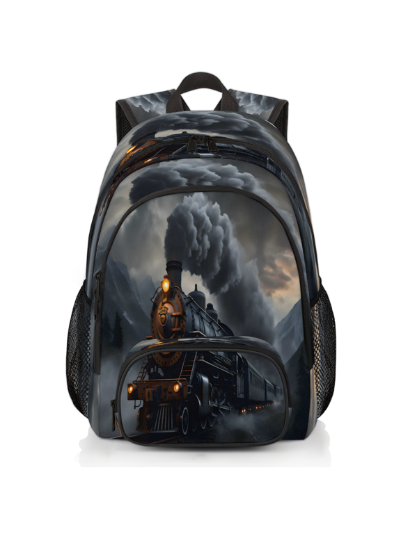 Old Steam Train Laptop Backpack for Women Men, 18.3 Inch Large Computer Backpacks Fashion Teacher Nurse Bag Casual Daypack for Work Travel