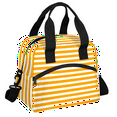 thumbnail image 1 of Herdesigns Orange Striped Lunch Bag for Adults Men Women Insulated Reusable Lunch Box Leakproof Cooler Tote Bag with Adjustable Shoulder Strap, 1 of 7