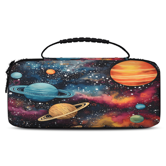 Herdesigns Outer Space Carry Case Compatible with Nintendo Switch 2, with 20 Game Card Slots, Solar System Universe Portable Travel Carrying Case Pouch for Accessories & Games