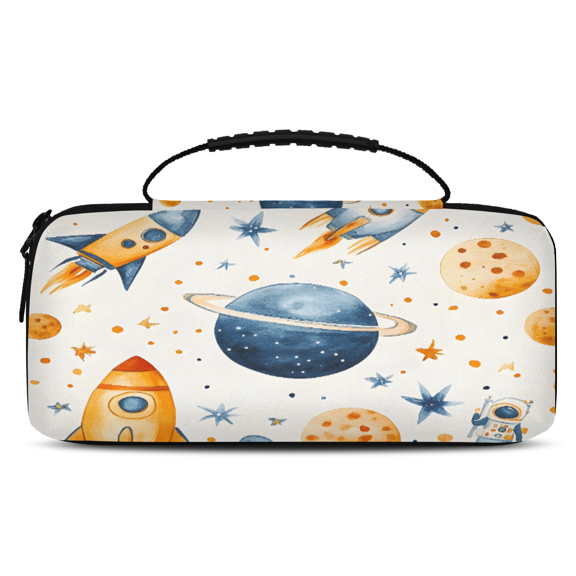 Herdesigns Outer Space Carry Case Compatible with Nintendo Switch OLED Model 2021/Switch 2017, Planet Protective Travel Switch Carrying Case with 20 Game Card Slots for Switch Console & Accessories