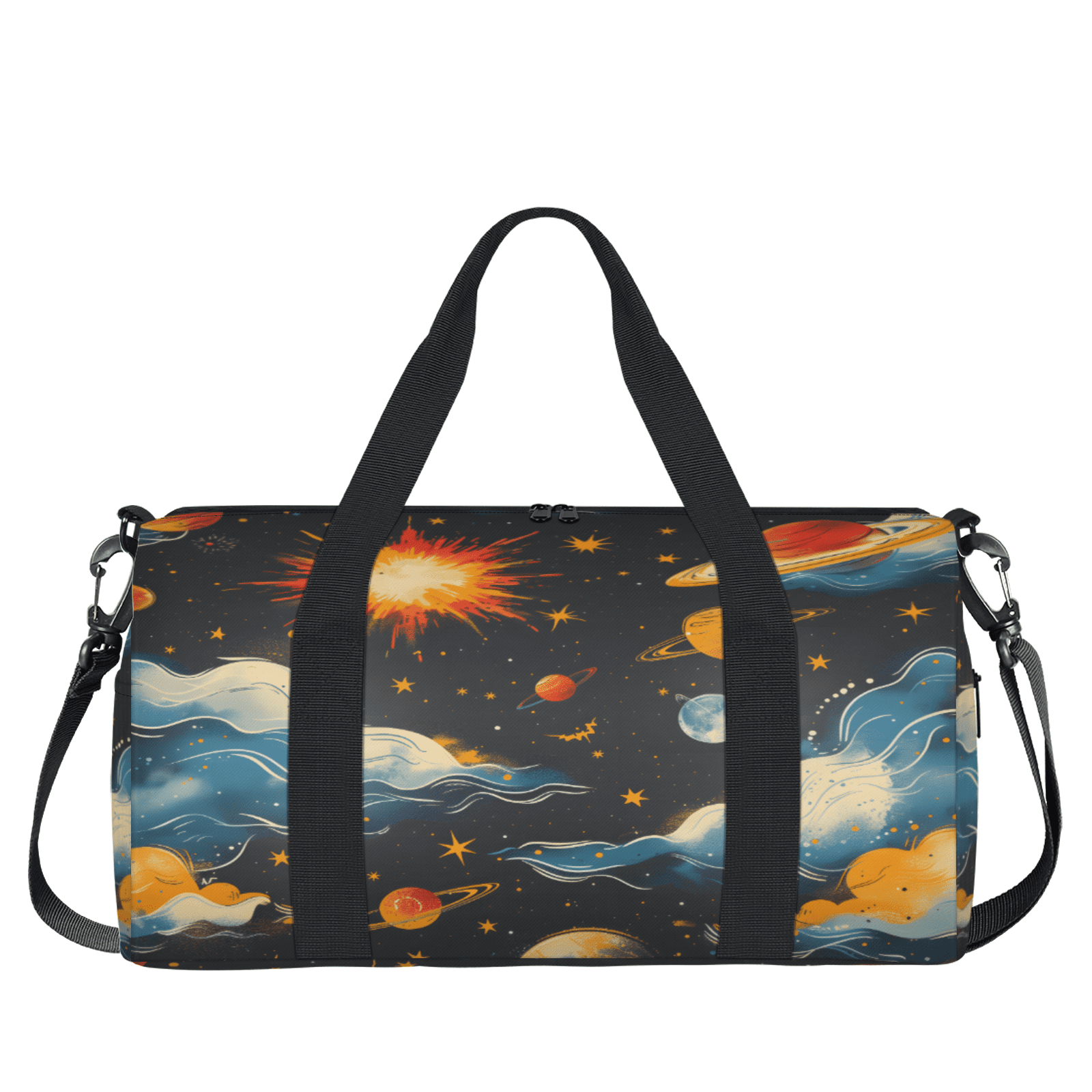 Herdesigns Outer Space Gym Bag for Women, Duffle Bag for Travel Sport, Cloud Lightweight Waterproof Carry on Weekender Dance Yoga Workout Bags
