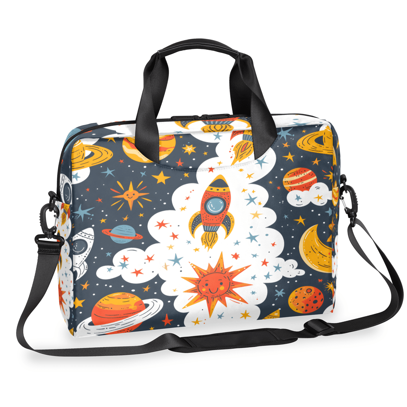 Herdesigns Outer Space Laptop Bag for Women Men, Computer Case Briefcase Messenger Bags, 15-15.6 inch Laptop Sleeve Shoulder Bag