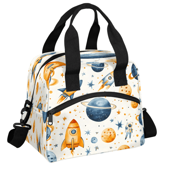 Herdesigns Outer Space Lunch Bag for Women Men Adult, Nebula Universe Planet Large Insulated Reusable Lunch Box Leakproof Portable Cooler Tote Bags for Work Picnic Beach