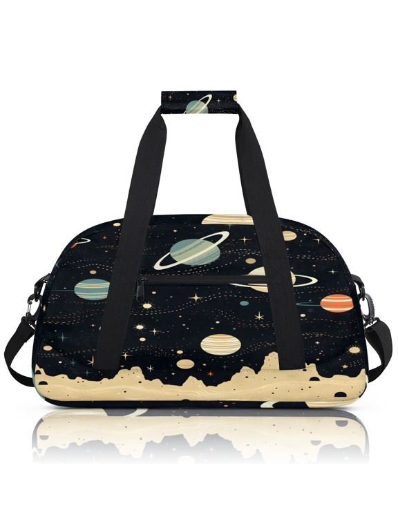 Outer Space Sports Duffle Bag for Women & Men, Nebula Universe Planet Theme Gym Bag Dance Bag Overnight Bag Carry On Weekender Travel Bag