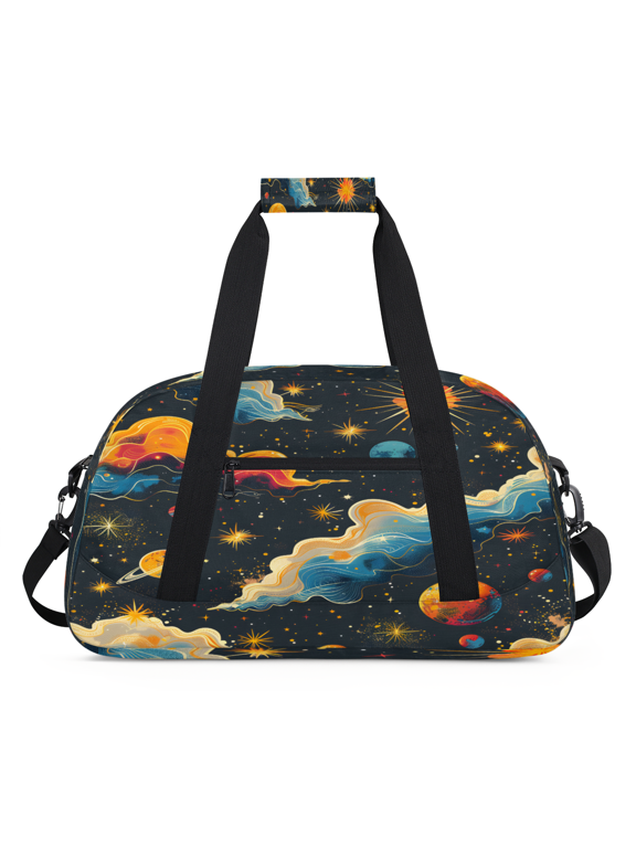 Outer Space Travel Sports Duffel Bag for Women Men, Lightweight Overnight Weekender Bag for Camping Hiking, Galaxy Star