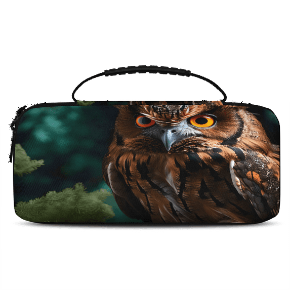 Herdesigns Owl Carrying Case for Nintendo Switch OLED Model 2021 & Switch 2017 with 20 Game Card Slots, Portable Travel Carry Case for Accessories and Console