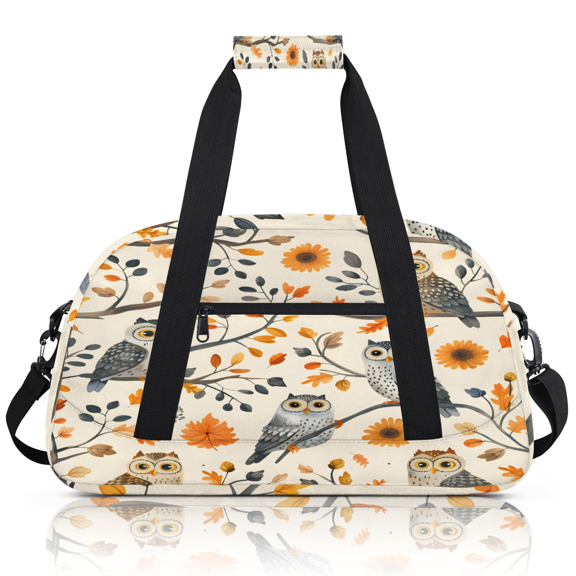 Herdesigns Owl Sports Duffle Bag for Women & Men, Vintage Cartoon Birds Gym Bag Dance Bag Overnight Bag Carry On Weekender Travel Bag