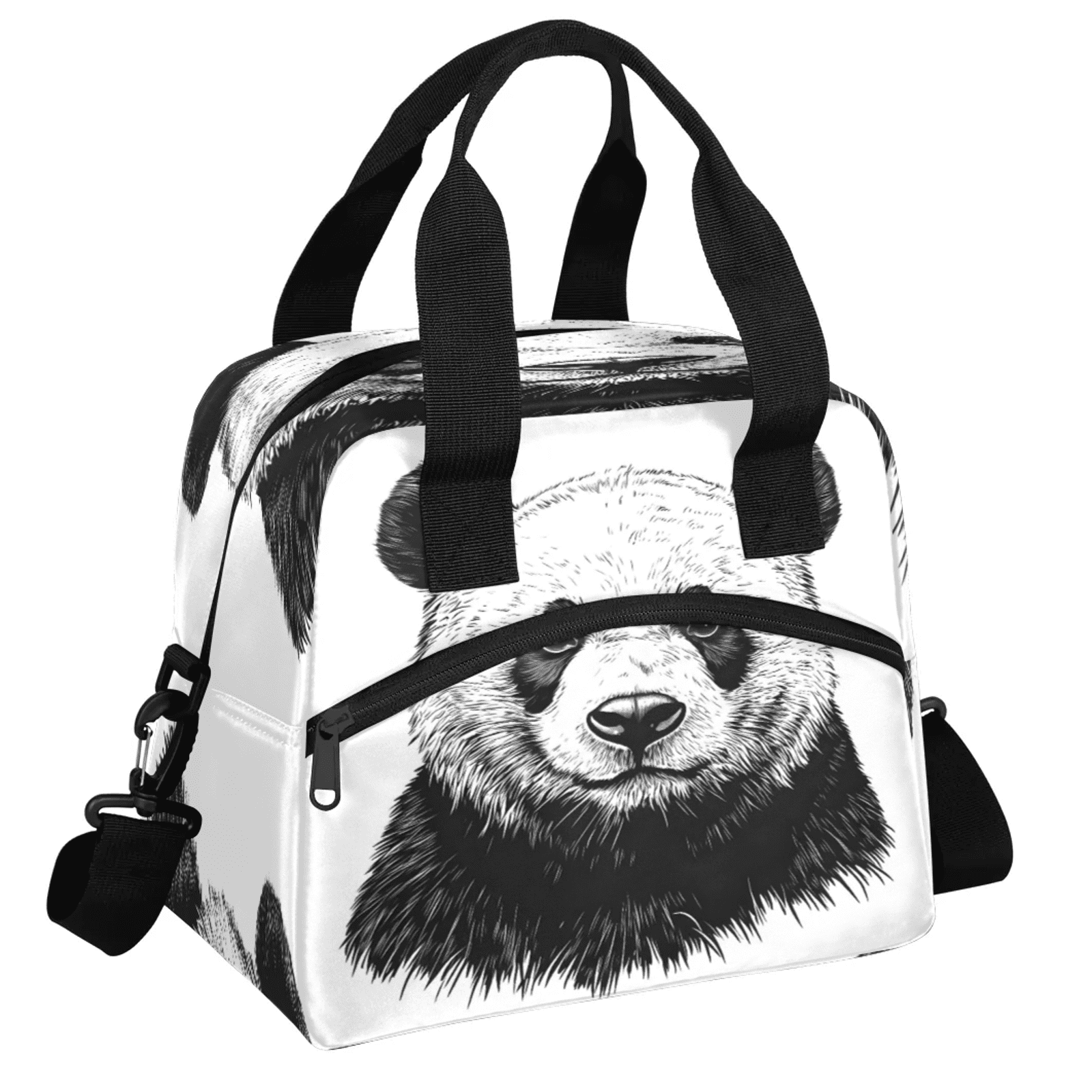 Herdesigns Panda Lunch Bag for Women Men Adult, Animal Theme Large Insulated Reusable Lunch Box Leakproof Portable Cooler Tote Bags for Work Picnic Beach
