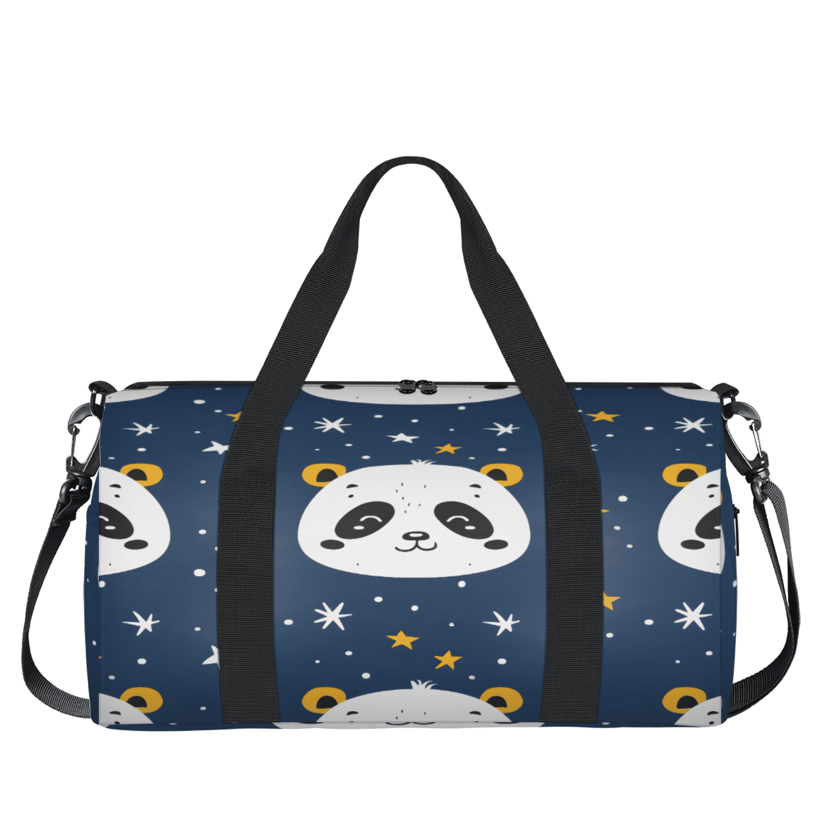 Herdesigns Pandas Gym Bag for Women, Duffle Bag for Travel Sport, Star Lightweight Waterproof Carry on Weekender Dance Yoga Workout Bags
