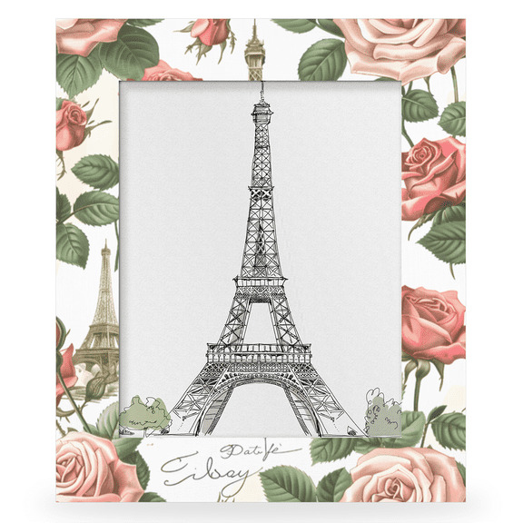 Herdesigns Paris Theme 11x14 Photo Frame, Eiffel Tower Wooden Picture Frame Fits 11x14in Photo, Wall Hanging or Tabletop Display