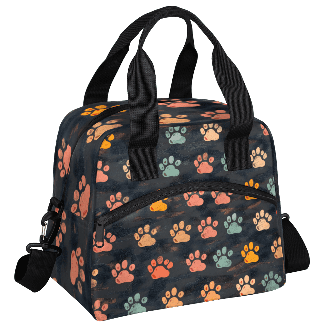 Herdesigns Paw Print Cute Puppy Dog Paw Insulated Lunch Bag for Women ...