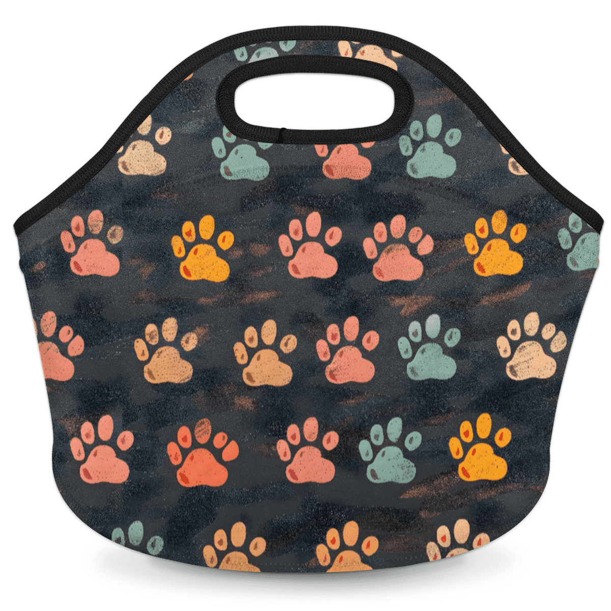 Herdesigns Paw Print Cute Puppy Dog Paw Insulated Neoprene Lunch Bag ...