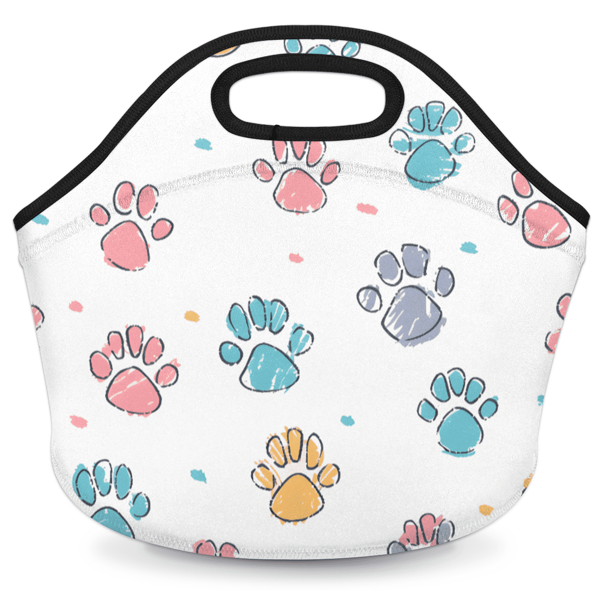 Herdesigns Paw Print Neoprene Lunch Bag, Puppy Dog Paw Insulated Lunch ...