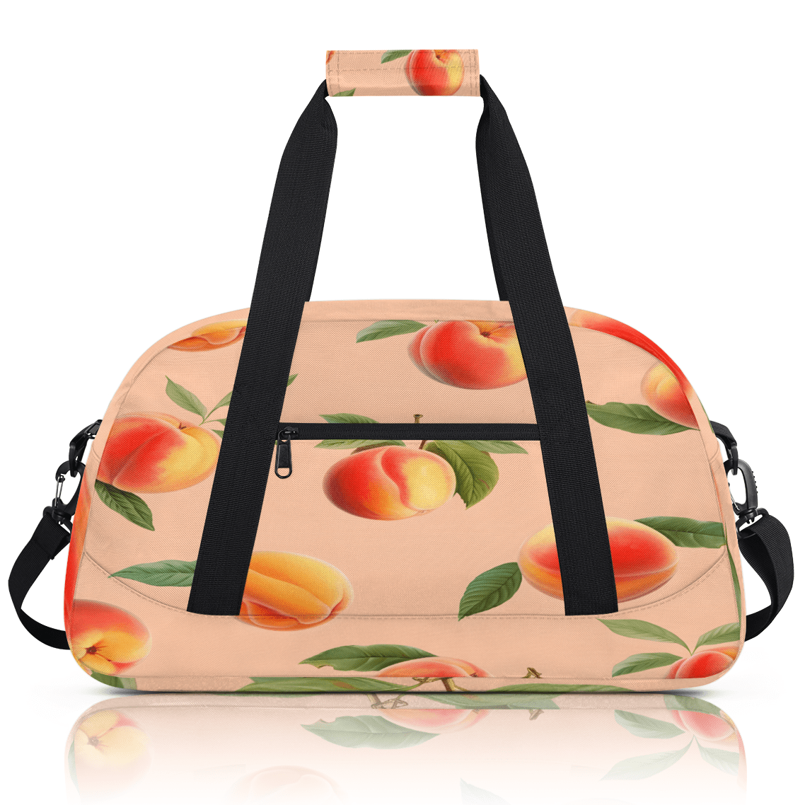 Herdesigns Peach Sports Duffle Bag for Women & Men, Peach Gym Bag Dance Bag Overnight Bag Carry On Weekender Travel Bag