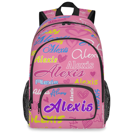 Herdesigns Personalized Backpack with Name, Custom 18.3 Inch Computer Backpacks for Men WomenLaptop Bags Business Travel Casual Daypack, Pink