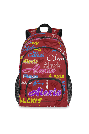 Personalized Backpack with Name, Custom 18.3 Inch Computer Backpacks for Men WomenLaptop Bags Business Travel Casual Daypack, Red