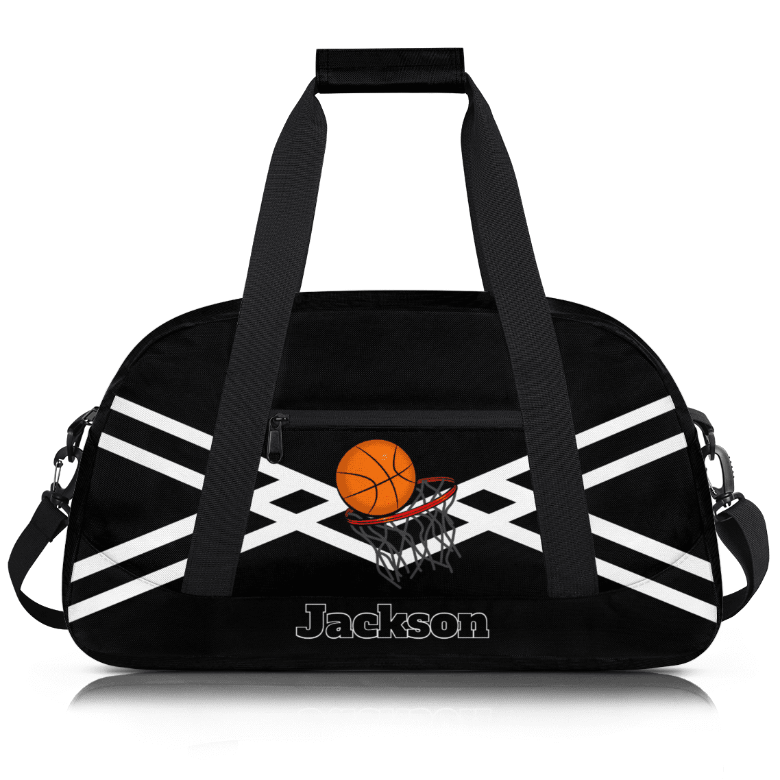 Herdesigns Personalized Basketball Duffel Bag Sport Bag Custom Gym Bag with Name, Dance Bags Weekender Bags Overnight Bags Travel Bag, Black