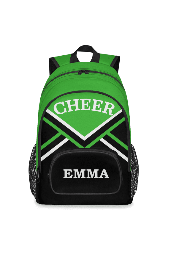 Personalized Cheer Laptop Backpack with Name, Custom 18.3 Inch Large Cheerleading Dark Green Computer Backpacks Fashion Teacher Nurse Bag Casual Daypack for Work Travel
