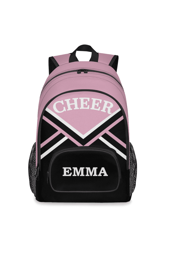 Personalized Cheer Laptop Backpack with Name, Custom 18.3 Inch Large Cheerleading Pink Computer Backpacks Fashion Teacher Nurse Bag Casual Daypack for Work Travel