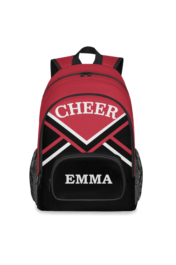 Personalized Cheer Laptop Backpack with Name, Custom 18.3 Inch Large Cheerleading Red Computer Backpacks Fashion Teacher Nurse Bag Casual Daypack for Work Travel