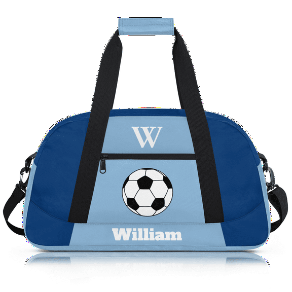 Herdesigns Personalized Duffel Bag Soccer Sport Bag Custom Gym Bag with Name, Dance Bags Weekender Bags Overnight Bags Travel Bag, Blue